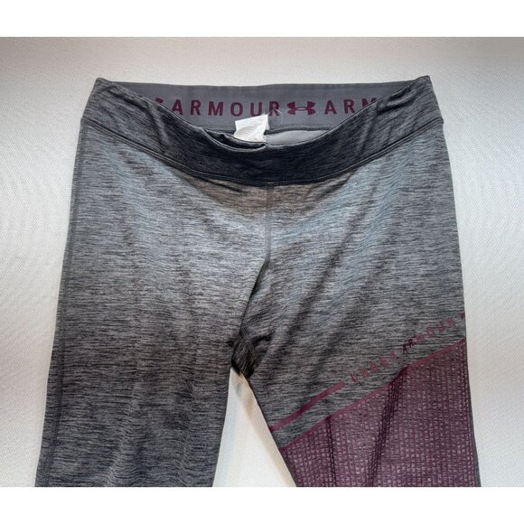 Under Armour Womens High Rise Leggings Size 2XL Heather Gray Colorblock Pull On - Picture 8 of 13